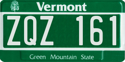 VT license plate ZQZ161