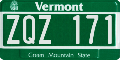 VT license plate ZQZ171