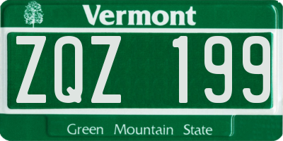 VT license plate ZQZ199