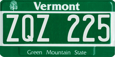 VT license plate ZQZ225