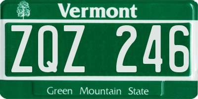 VT license plate ZQZ246