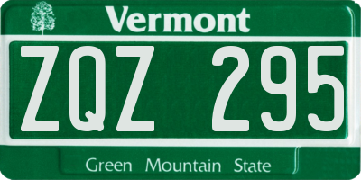 VT license plate ZQZ295