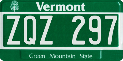 VT license plate ZQZ297