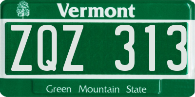 VT license plate ZQZ313