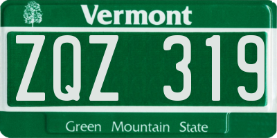 VT license plate ZQZ319