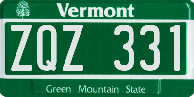 VT license plate ZQZ331