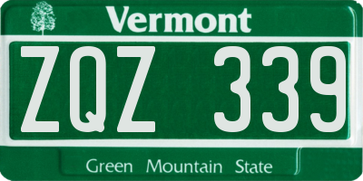 VT license plate ZQZ339