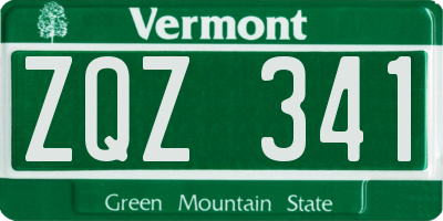 VT license plate ZQZ341