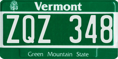 VT license plate ZQZ348