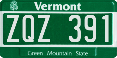 VT license plate ZQZ391