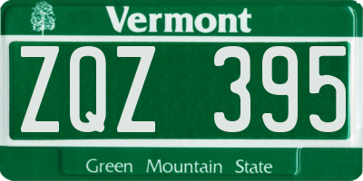 VT license plate ZQZ395