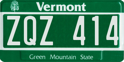 VT license plate ZQZ414