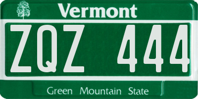 VT license plate ZQZ444