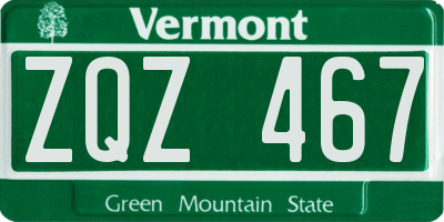 VT license plate ZQZ467