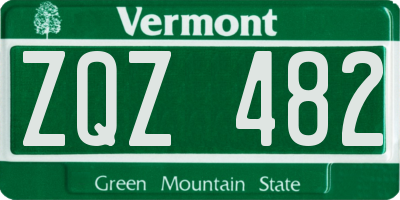 VT license plate ZQZ482