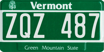 VT license plate ZQZ487