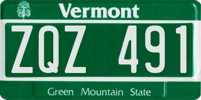 VT license plate ZQZ491