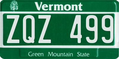 VT license plate ZQZ499