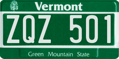 VT license plate ZQZ501