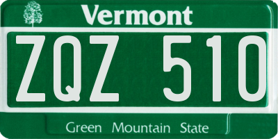 VT license plate ZQZ510