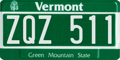 VT license plate ZQZ511