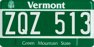 VT license plate ZQZ513