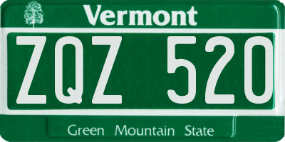VT license plate ZQZ520