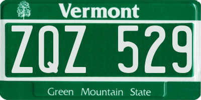 VT license plate ZQZ529