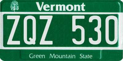 VT license plate ZQZ530