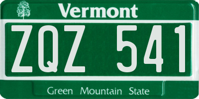 VT license plate ZQZ541