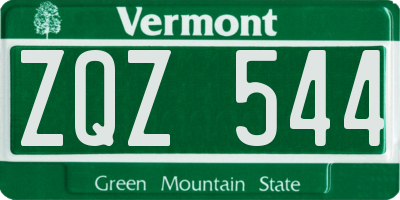 VT license plate ZQZ544