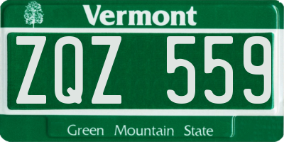 VT license plate ZQZ559