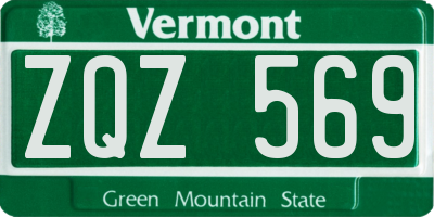 VT license plate ZQZ569