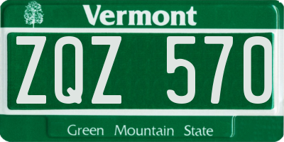 VT license plate ZQZ570