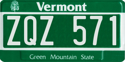 VT license plate ZQZ571