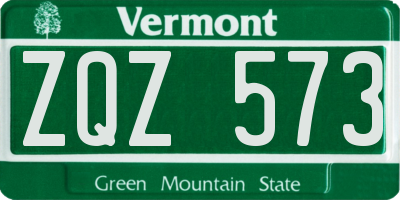 VT license plate ZQZ573