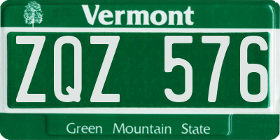 VT license plate ZQZ576