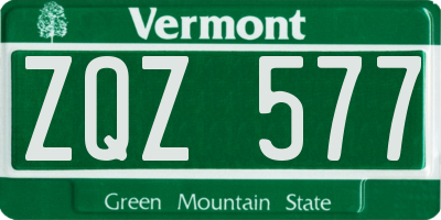 VT license plate ZQZ577