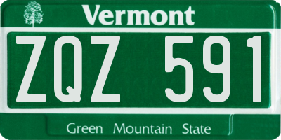 VT license plate ZQZ591