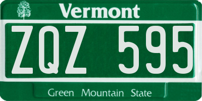VT license plate ZQZ595