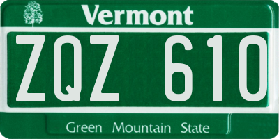 VT license plate ZQZ610