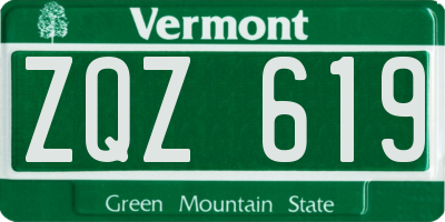 VT license plate ZQZ619
