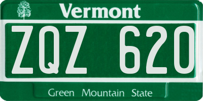 VT license plate ZQZ620
