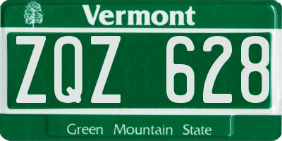 VT license plate ZQZ628