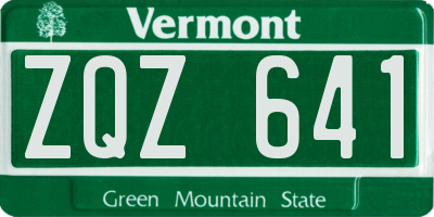 VT license plate ZQZ641