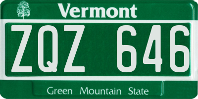 VT license plate ZQZ646