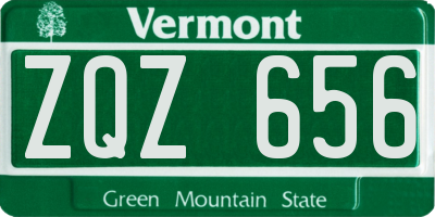 VT license plate ZQZ656