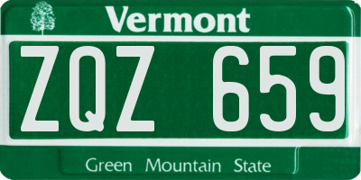VT license plate ZQZ659
