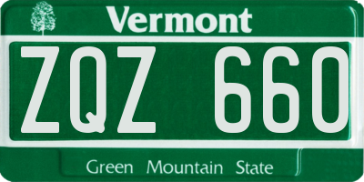 VT license plate ZQZ660