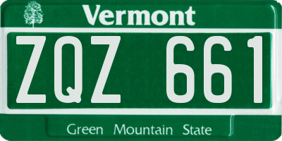VT license plate ZQZ661